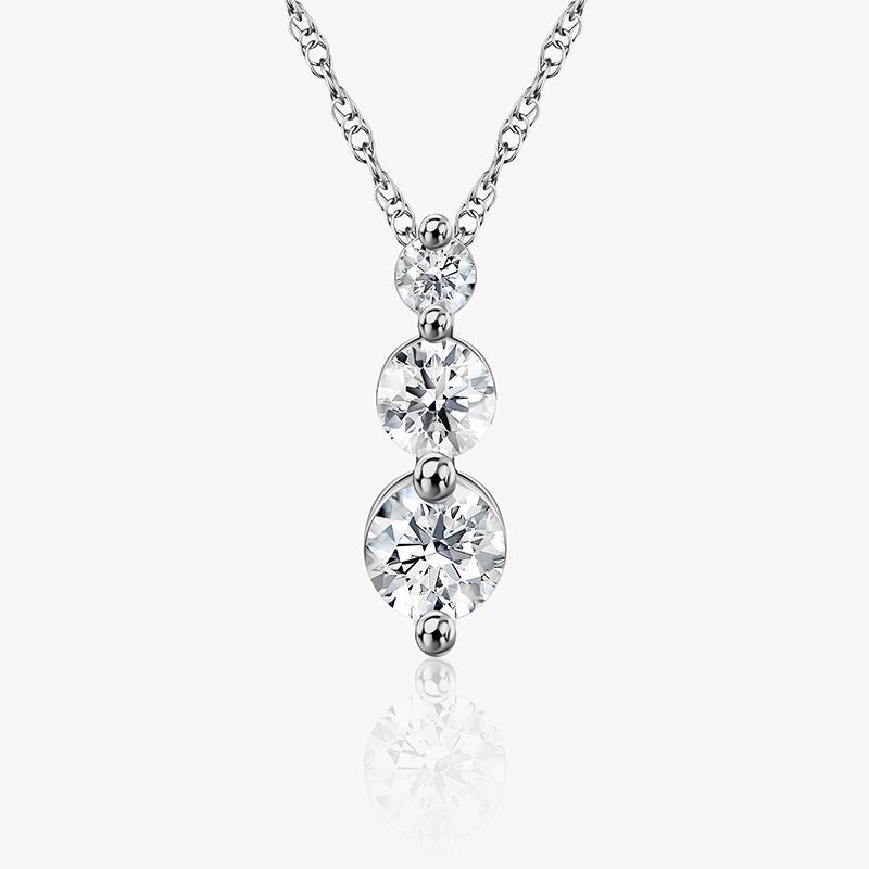 New Earth Lab Diamond 3-Stone Necklace 1 ctw (white gold)