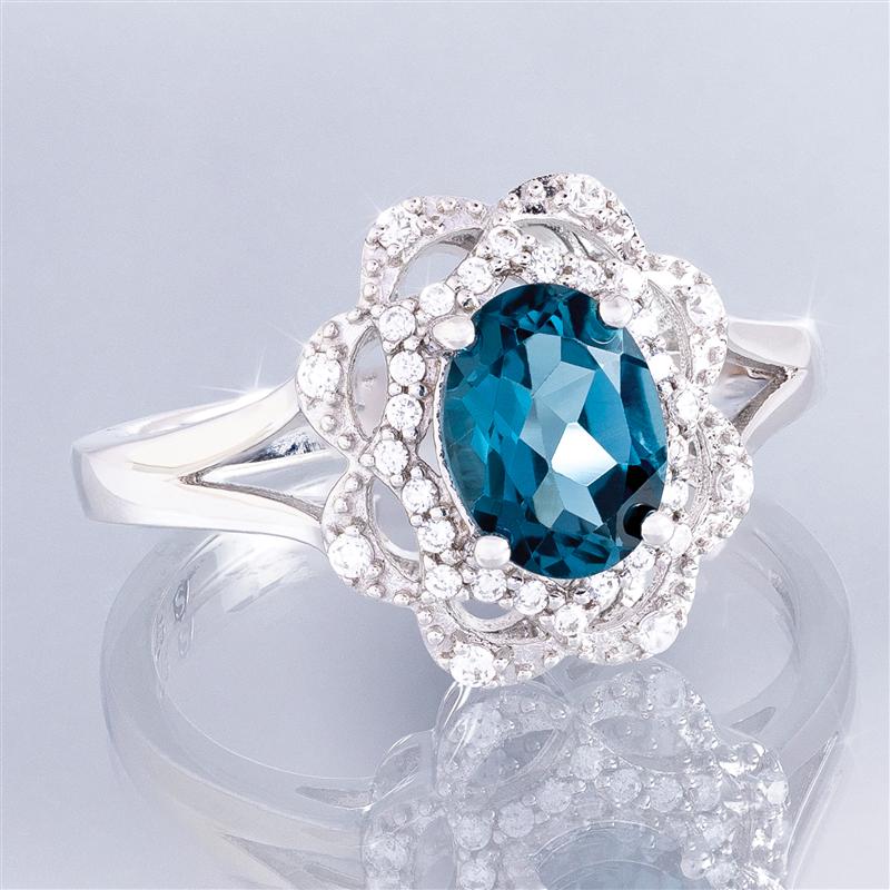 London Blue Topaz Embrace Ring and Earrings