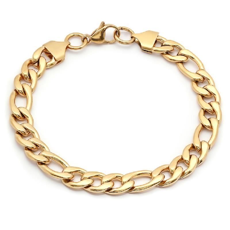 Men's Figaro Stainless Steel Bracelet (Gold-finished)