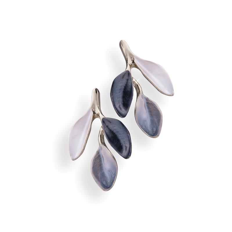 Olive Branch Earrings (silver-finished)