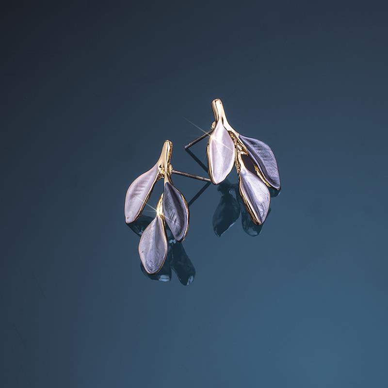 Olive Branch Earrings (gold-finished)