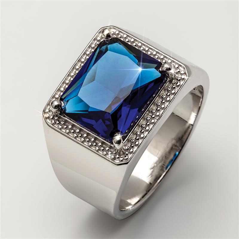 Men's Blue Heat Helenite Ring