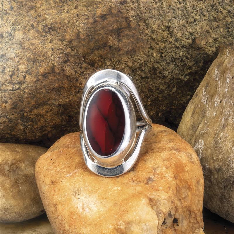 Red Jasper Corazon Ring