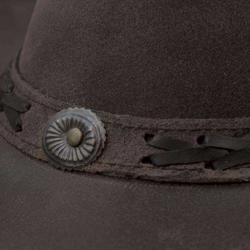 Leather Cowhide Outback Antique Explorer Hat