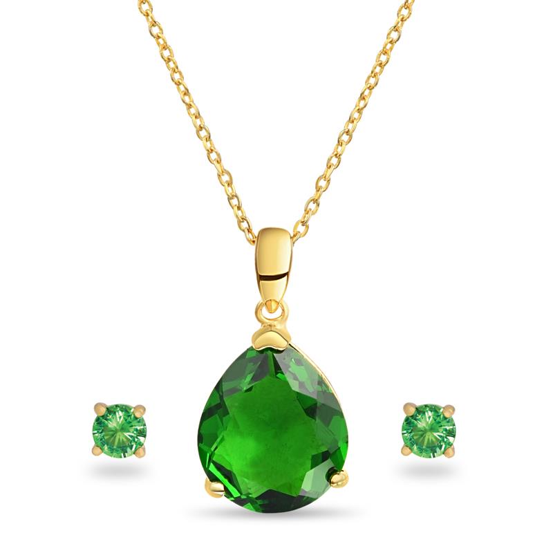 Helenite Necklace and Stud Earrings Set 24098