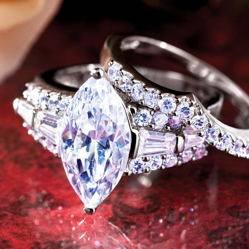 DiamondAura® Matrimony Marquise Rings w5651  Stauer.com