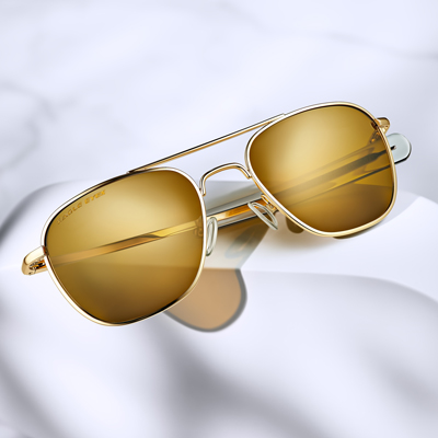 Gold-rimmed Sunglasses