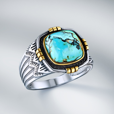 Men's Ring with turquoise stone