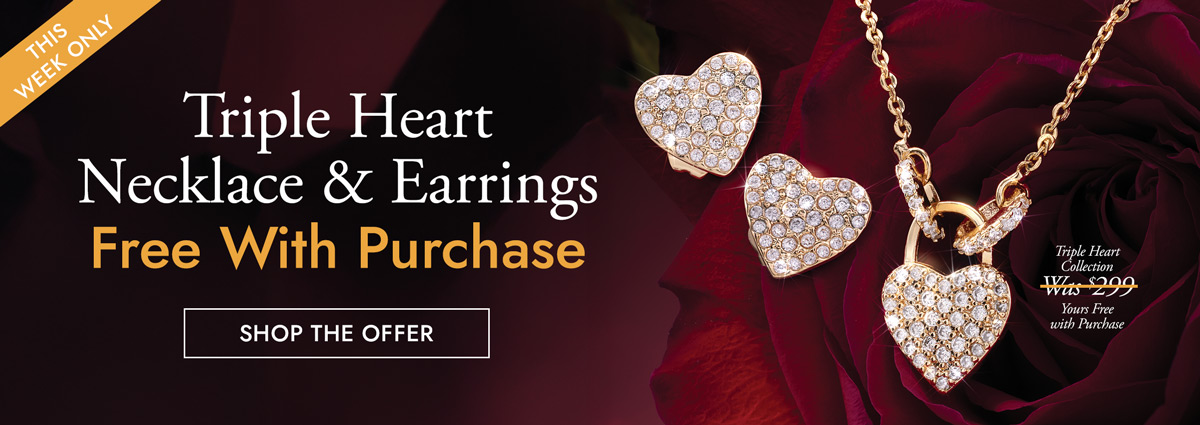Free Triple Heart Necklace & Bracelet