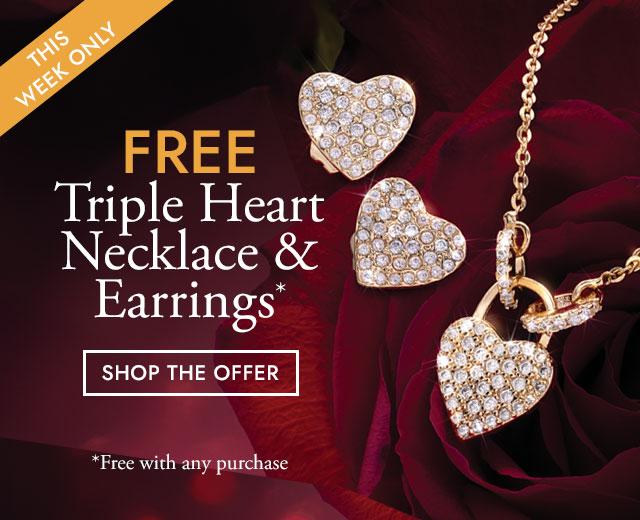 Free Triple Heart Necklace & Bracelet