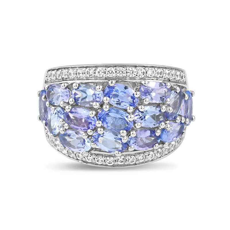 Tanzanite & White Zircon Ring