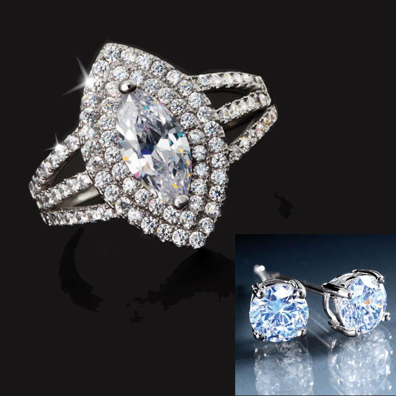 Mirador Marquise Ring and Stud Earrings