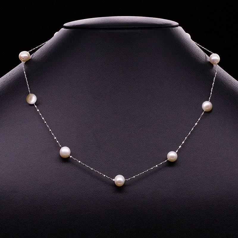 Pearls in Silver Necklace
