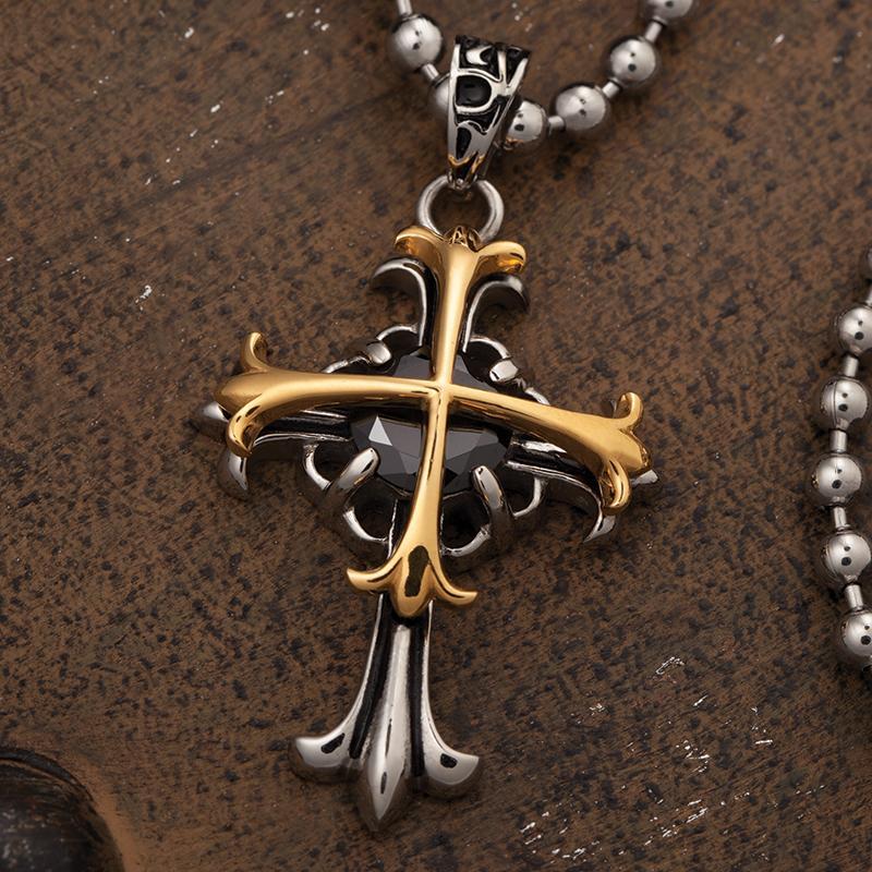 Onyx Celtic Cross Pendant & Necklace