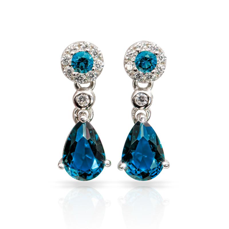 Gemdrop Earrings in Sapphire Blue