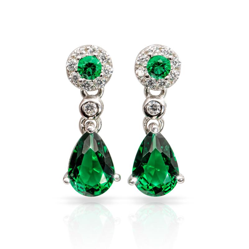 Gemdrop Earrings in Emerald Green