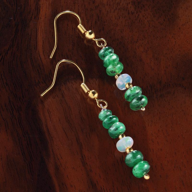Emerald & Opal Promise Earrings