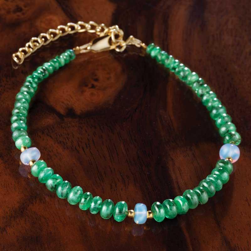Emerald & Opal Promise Earrings & Bracelet
