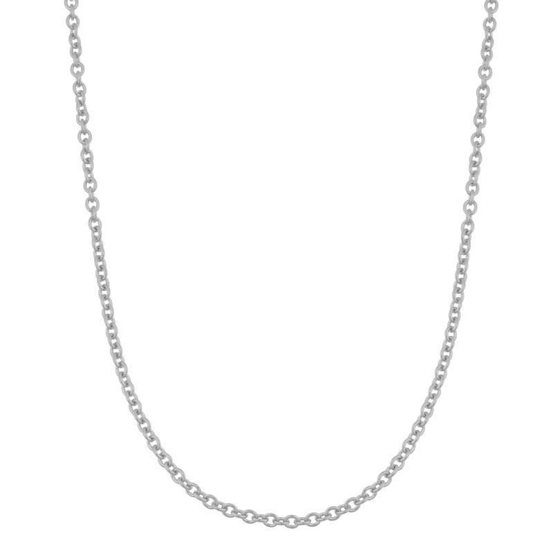 14K White Gold Cable Chain (20