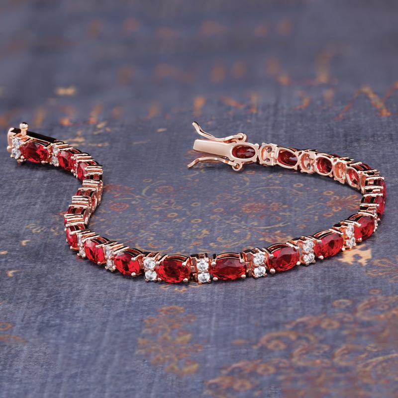 Stress-Free Glamour Bracelet in Ruby Red (11-3/4 ctw)