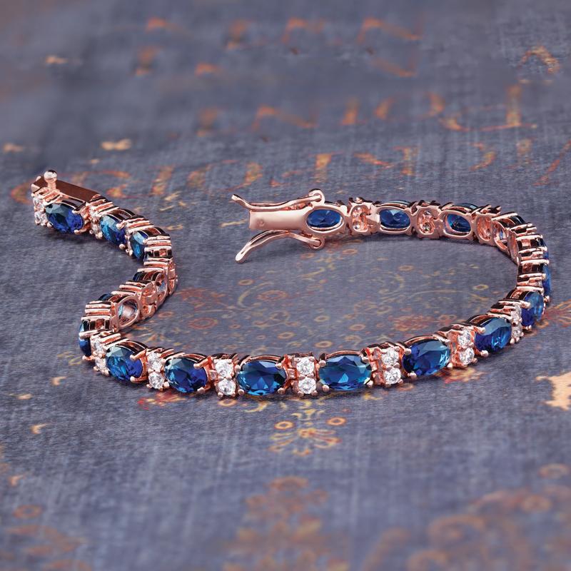 Stress-Free Glamour Bracelet in Sapphire Blue (11 3/4 ctw)
