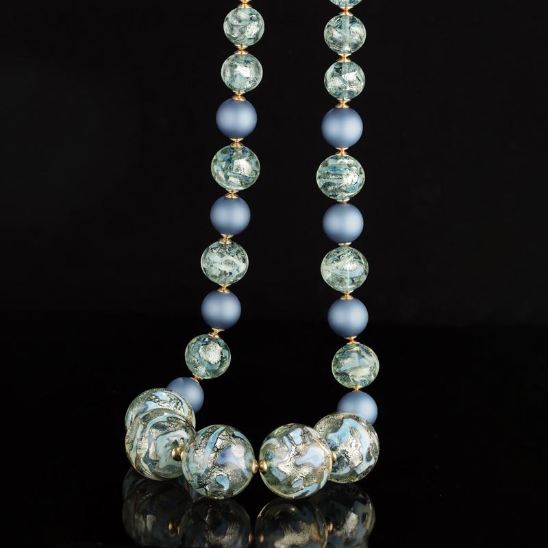 True Blue Murano Necklace, Bracelet And Earrings