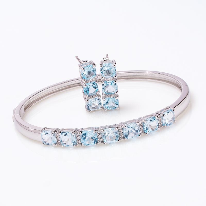 Sky Blue Topaz Bracelet & Earrings