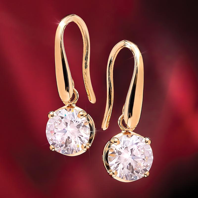 Yellow Gold-Finished Sterling Silver Sparkle Fusion Earrings
