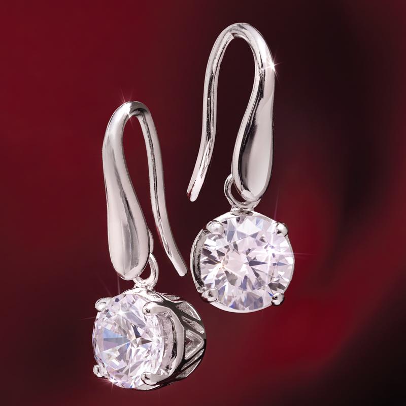 Rhodium-Finished Sterling Silver Sparkle Fusion Earrings