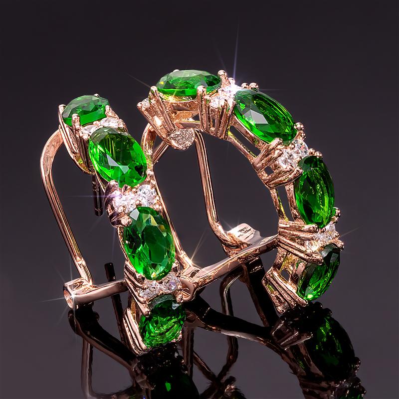 Stress-Free Glamour Earrings (Emerald Green)