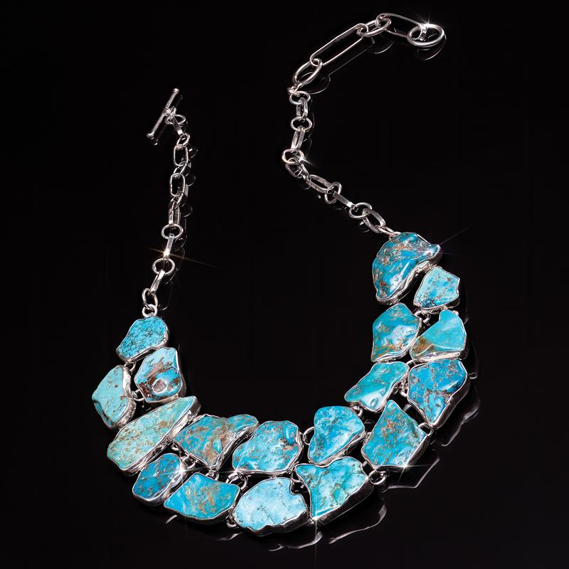 Jackie Bib Necklace in Turquoise by Caroline Hill – Country Club Prep