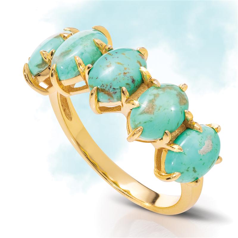 Kingman Turquoise Sovereignty Ring and Earrings