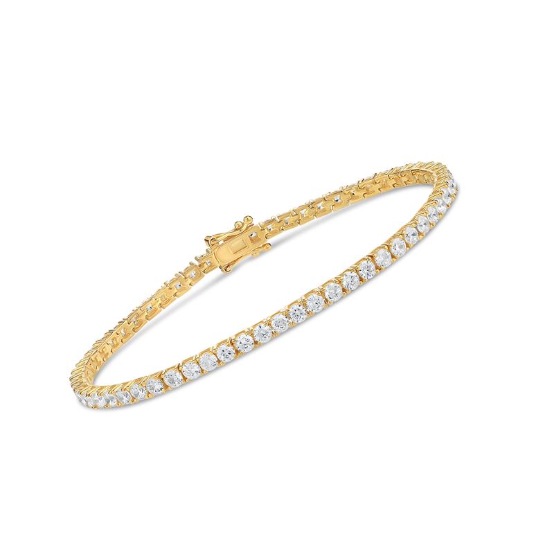 Yellow Gold-Finished Sterling Silver Eternity Bracelet