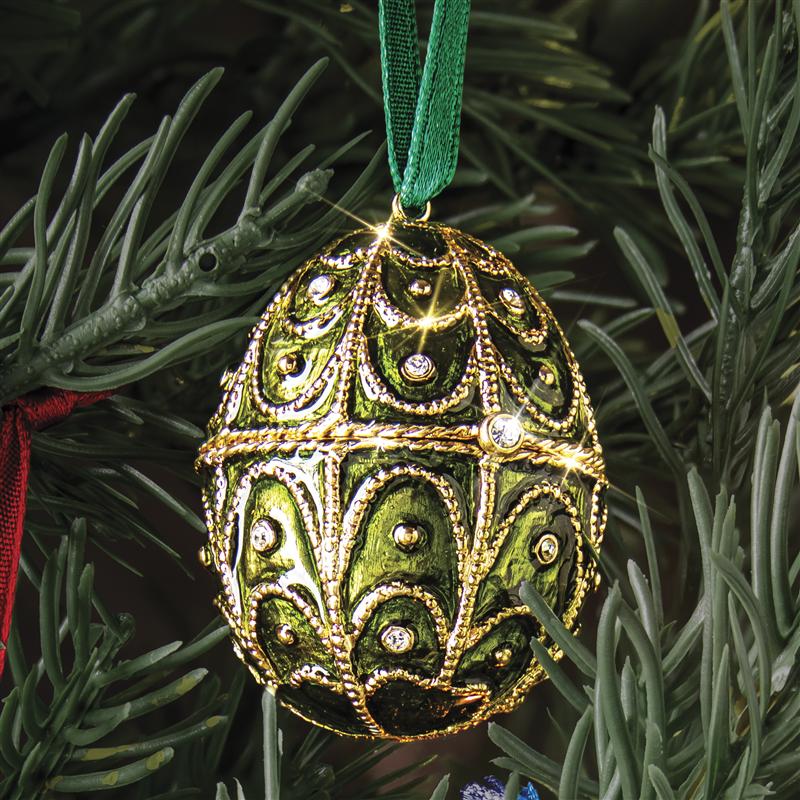 Jewel Tone Emerald Green Egg Ornament