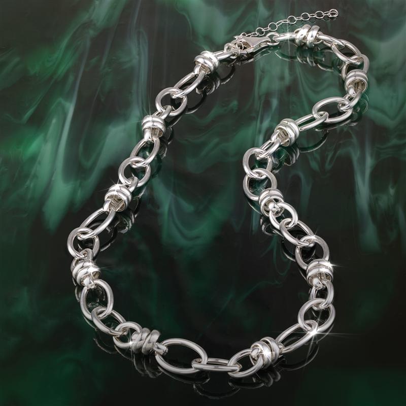 Italian Sterling Silver Duetto Link Necklace