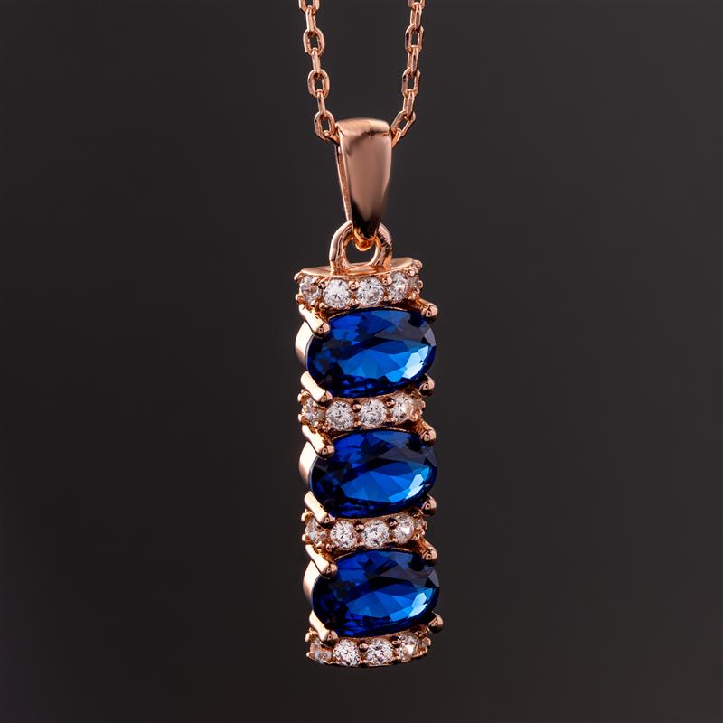 Stress-Free Glamour Necklace (Sapphire Blue)