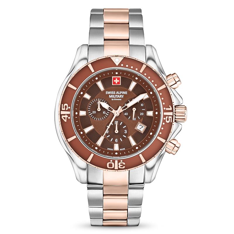Swiss Alpine Military Two-Tone Chronograph (Red)
