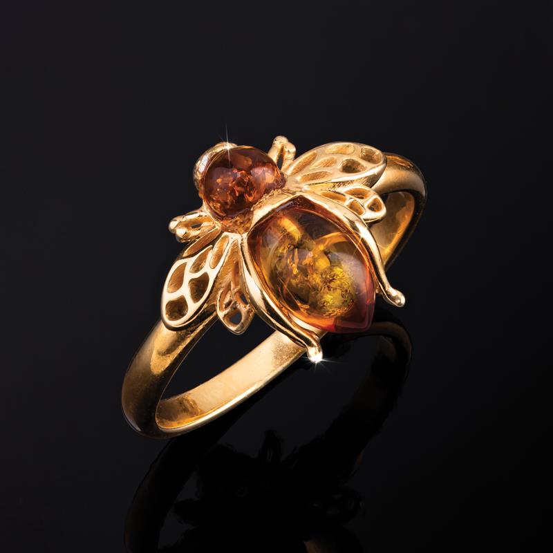 Amber Honeybee Necklace and Ring