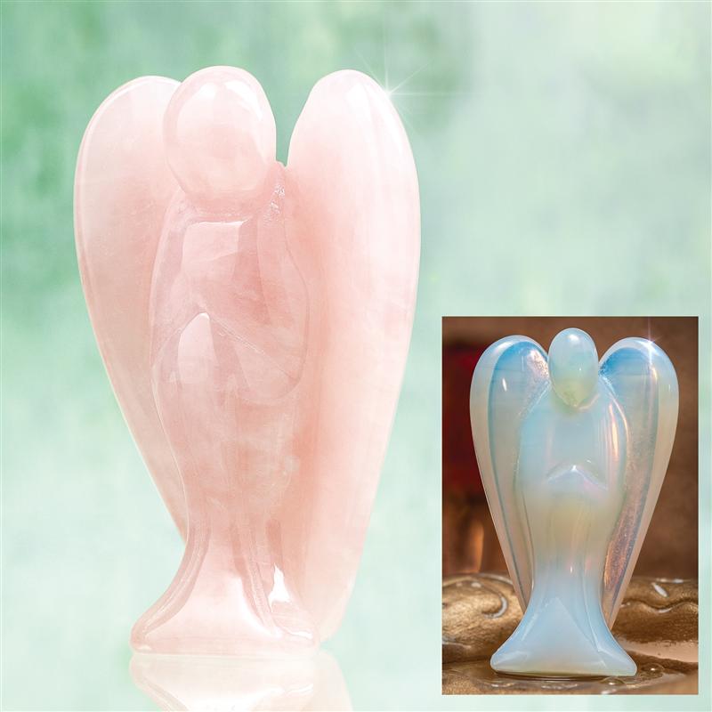 Guiding Light Angel Statues (Pink & White)