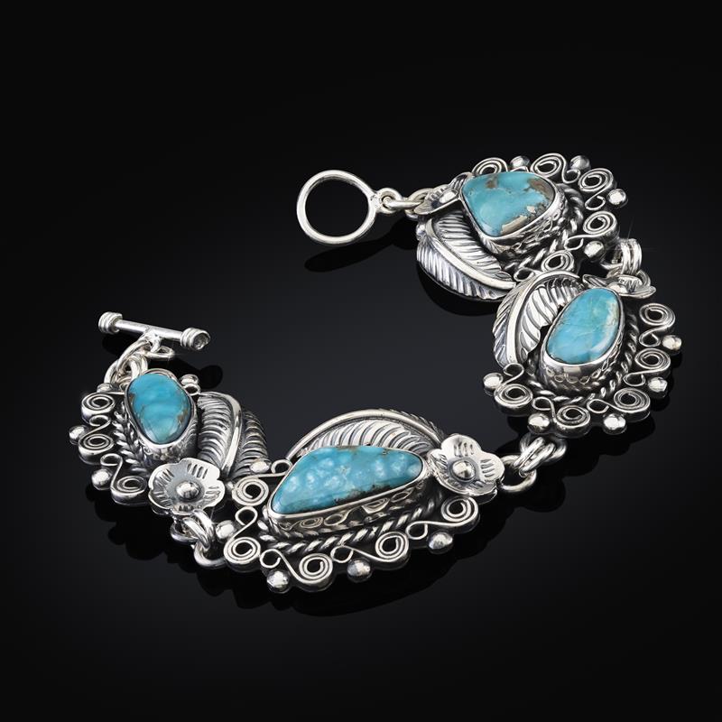 Sterling Silver Turquoise Treasure Bracelet