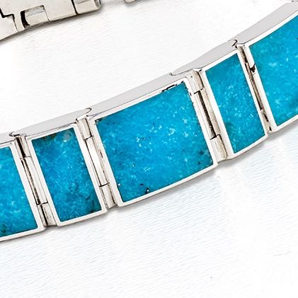 Sterling Turquoise Men's Bracelet