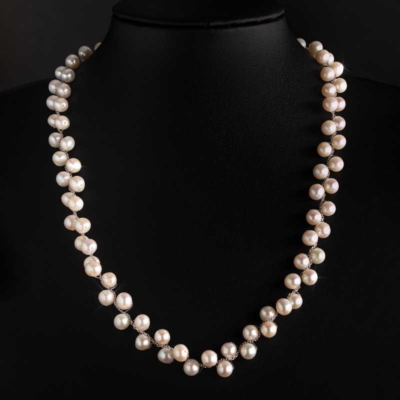 Floating Pearl Necklace & Bracelet Set