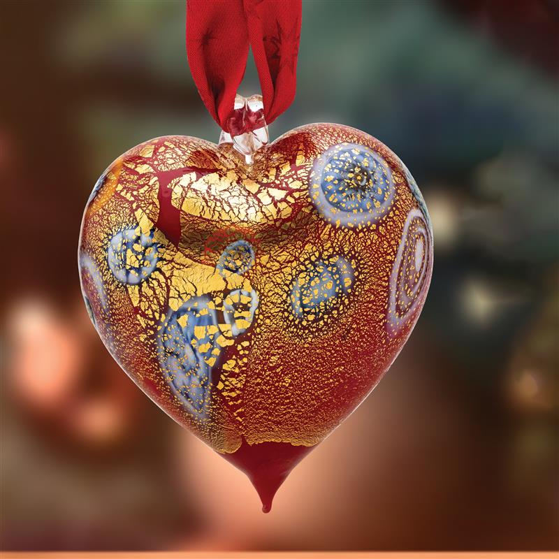 Work of Art Murano Heart Ornament Set of All 3