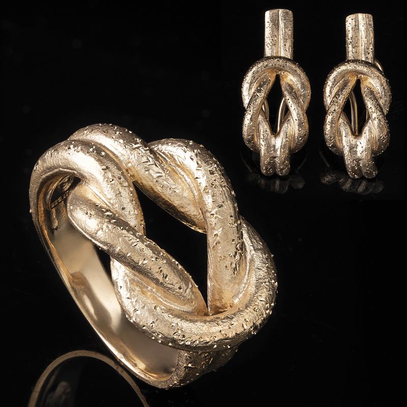 Italian-Made Infinity Ring & Earrings