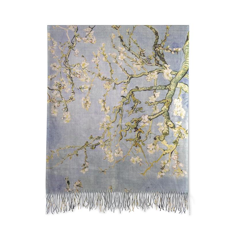 Van Gogh's Almond Branches in Bloom Cashmere Shawl