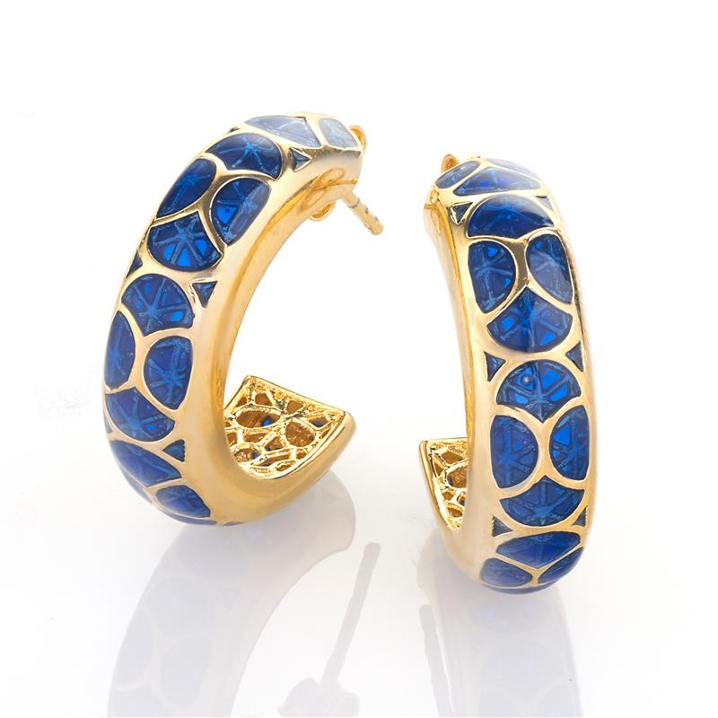 Venetian Blue Enamel Ring & Earrings