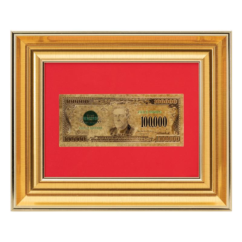 Gold Foil $100,000 Bill Replica