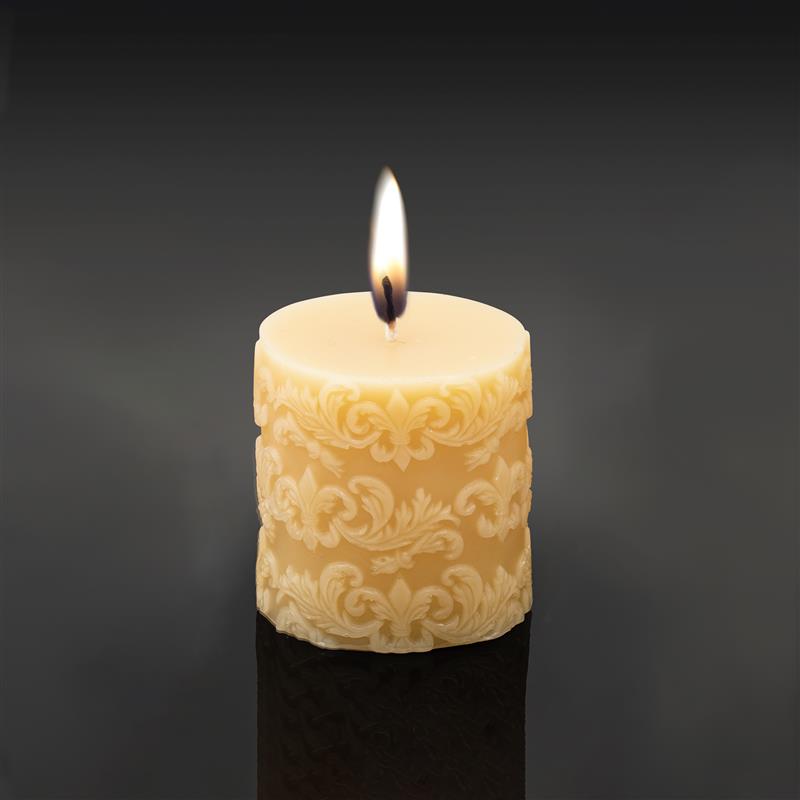 Fleur-de-Lis Pillar Pure Beeswax Candle