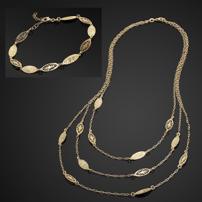 Italian Strand Bracelet and Triple Strand Necklace