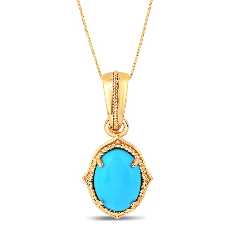 10ct 925 Silver Certified Natural Turquoise Firoza Designer Pendant -  Gemstones.Co
